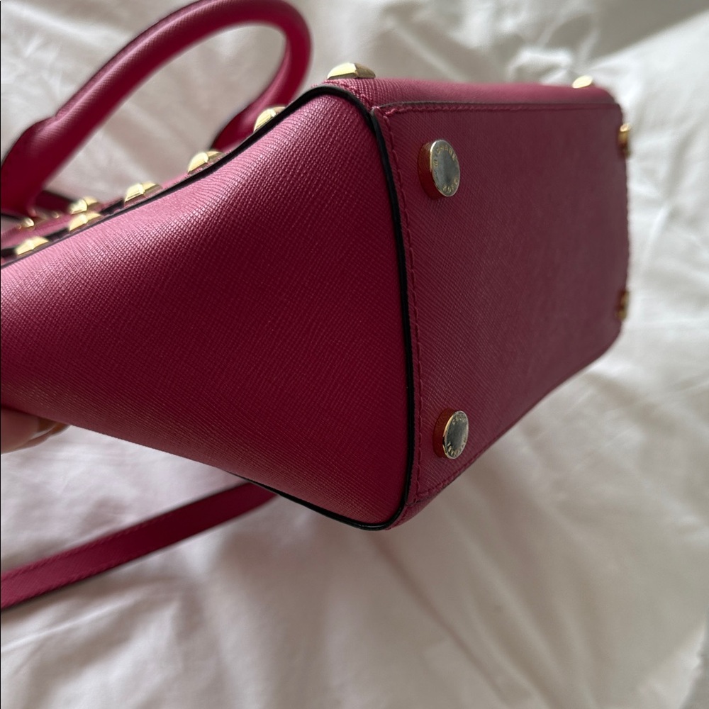 Michael Kors Fuchsia Studded Satchel - Picture 5 of 8